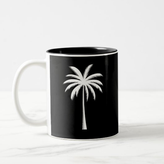 Cooler Sommerurlaub Sunset Beach Palm Tree Zweifarbige Tasse (Links)