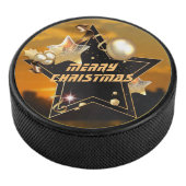 Cooler Sonnenaufgang Gold Black Metallic Stars Mer Eishockey Puck (3/4)