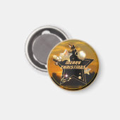 Cooler Sonnenaufgang Gold Black Metallic Stars Mer Magnet (Vorderseite/Rückseite)