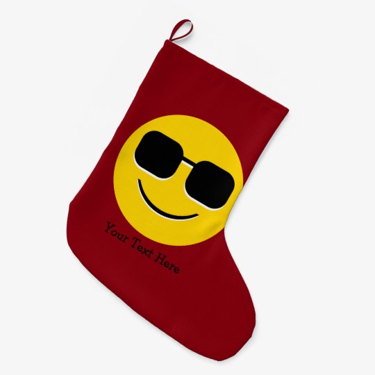 Cooler Sonnenbrillen Emoji Typ Grosser Weihnachtsstrumpf Zazzle De