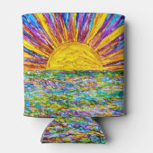 Cooler Sonnenuntergang auf dem Wasser Dosenkühler (Rückseite)