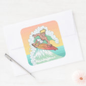 Cooler Sonnenuntergang Quadratischer Aufkleber (Umschlag)