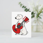 Cooler, sonniger Polar Bär Gitarre spielen Postkarte (Stehend Vorderseite)