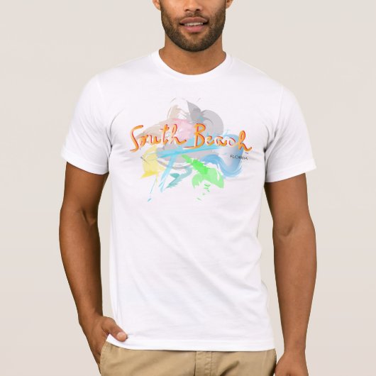 Cooler South Beach, abstraktes Design in Florida T-Shirt (Vorderseite)