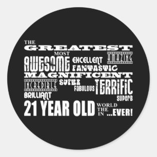 Cooler Spaß 21. Geburtstag Party Bester 21 Jahre a Runder Aufkleber