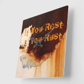 Cooler Spaß an der Rust Quadratische Wanduhr (Winkel)