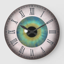 Cooler Spaß blaues Auge Eyeball Römische Große Run Große Wanduhr