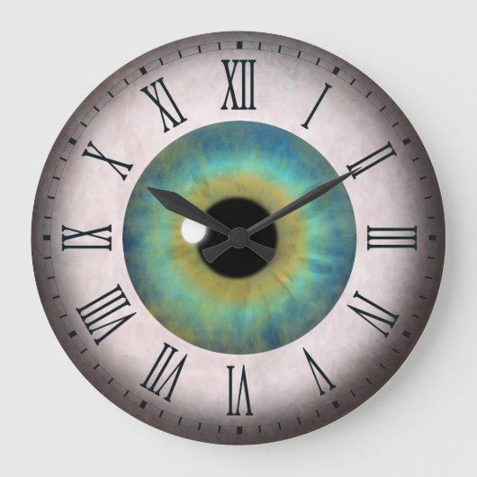 Cooler Spaß blaues Auge Eyeball Römische Große Run Wanduhr (Vorderseite)