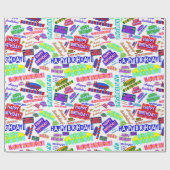 Cooler Spaß-dynamisches Retro alles- Gute zum Geschenkpapier (Flach)