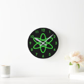 Cooler Spaß Einzigartiges Neon Light Green Atomic Runde Wanduhr (Zuhause)