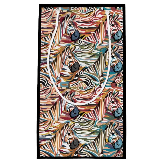Cooler Spaß Farbenfroh Zebra Print Abstrakt Kleine Geschenktüte (Vorderseite)