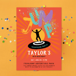Cooler Spaß Farbenfrohe Trampolin Jump Bounce Part Einladung