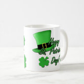 Cooler Spaß Green top hat Kleeblatts St Patricks D Kaffeetasse (VorderseiteRechts)
