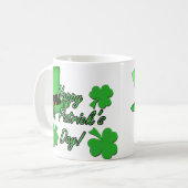 Cooler Spaß Green top hat Kleeblatts St Patricks D Kaffeetasse (Vorderseite Links)