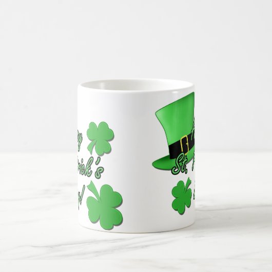 Cooler Spaß Green top hat Kleeblatts St Patricks D Kaffeetasse (Mittel)