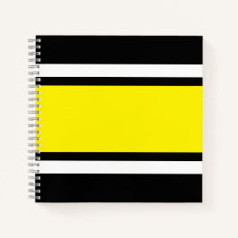 Cooler Spaß Hellgelbe Schwarz-weiße Rennstreifen Notizblock