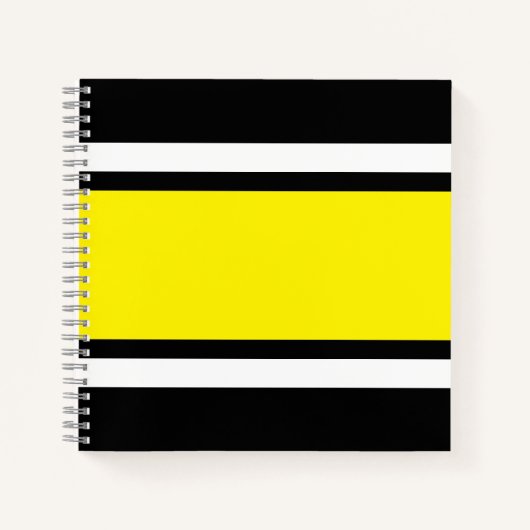 Cooler Spaß Hellgelbe Schwarz-weiße Rennstreifen Notizblock (Vorderseite)