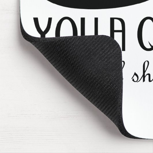 Cooler Spaß ich Ihnen eine Frage Schwarz und Weiß Mousepad (Ecke)