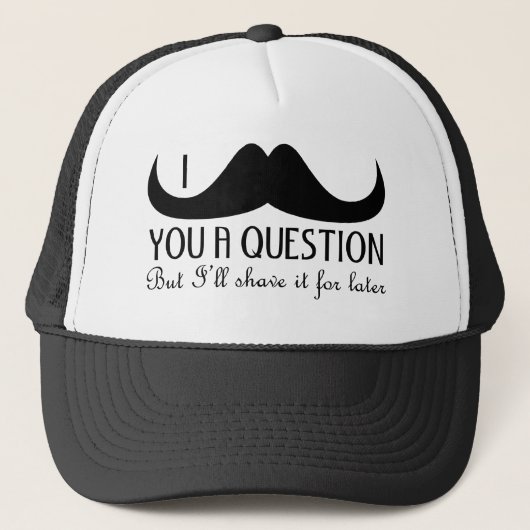 Cooler Spaß ich Ihnen eine Frage Schwarz und Weiß Truckerkappe (Vorderseite)