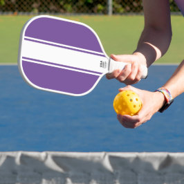 Cooler Spaß Lila schmale, weiße Streifen Pickleball Schläger