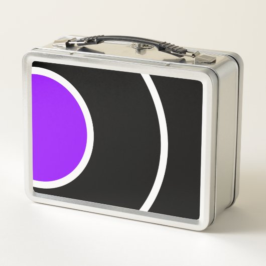 Cooler Spaß Lila Schwarz-weiße Kunst Metall Brotdose (Rückseite)