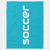 Cooler Spaß Moderner weißer SOCCER-Text auf Azure Fleecedecke (Vorderseite)