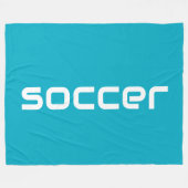 Cooler Spaß Moderner weißer SOCCER-Text auf Azure Fleecedecke (Vorderseite (Horizontal))