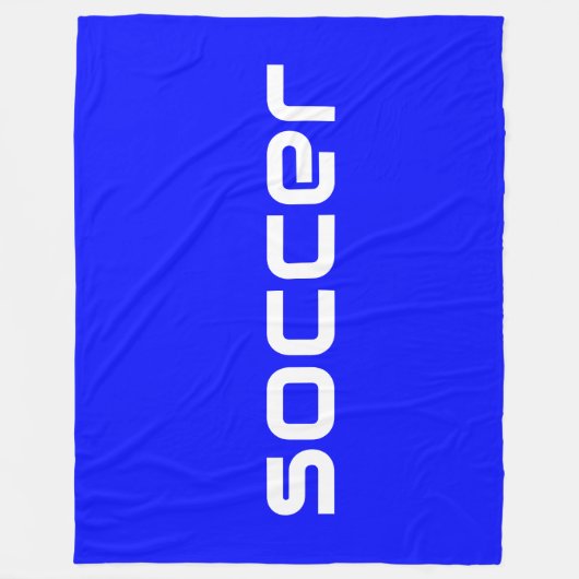 Cooler Spaß Moderner weißer SOCCER-Text auf Vivid Fleecedecke (Vorderseite)