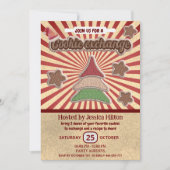 Cooler Spaß Retro-Typografie-Cookie-Austausch Part Einladung (Vorderseite)