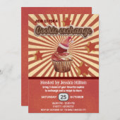 Cooler Spaß Retro-Typografie-Cookie-Austausch Part Einladung (Vorne/Hinten)