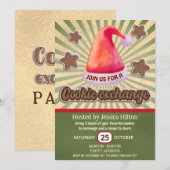 Cooler Spaß Retro Weihnachtsmannmütze Cookie Austa Einladung (Vorne/Hinten)