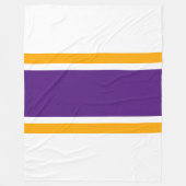 Cooler Spaß Royal Lila Gelb Streifen Fleecedecke (Vorderseite)