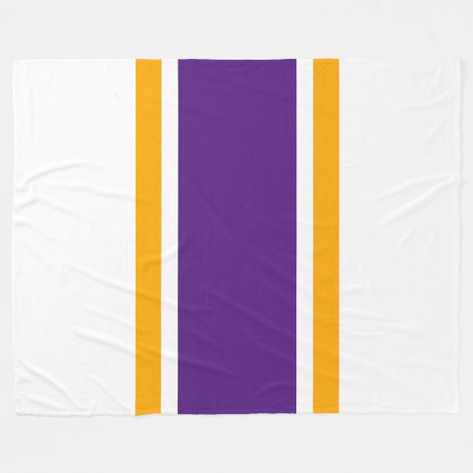 Cooler Spaß Royal Lila Gelb Streifen Fleecedecke (Vorderseite (Horizontal))