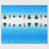 Cooler Spaß Snowman Funkelnd Weihnachtsbaumen blau Geschenkpapier (Flach)