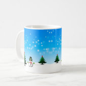 Cooler Spaß Snowman Funkelnd Weihnachtsbaumen blau Kaffeetasse (Vorderseite Links)