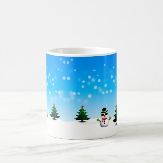 Cooler Spaß Snowman Funkelnd Weihnachtsbaumen blau Kaffeetasse (Mittel)