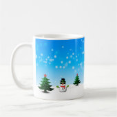 Cooler Spaß Snowman Funkelnd Weihnachtsbaumen blau Kaffeetasse (Links)