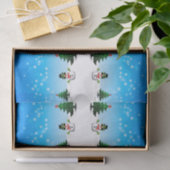 Cooler Spaß Snowman Funkelnd Weihnachtsbaumen blau Seidenpapier (Geschenk)