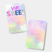 Cooler Spaß Teenage moderne Typografie VIP süß 16 Ausweis (Front & Back)