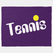 Cooler Spaß Weißer Gelber TENNIS-Text auf tiefer L Fleecedecke (Vorderseite (Horizontal))