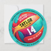 Cooler Sportslam Dunk Aqua Blue Basketball Einladung (Vorderseite)