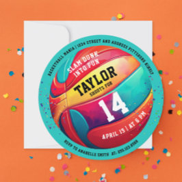 Cooler Sportslam Dunk Aqua Blue Basketball Einladung