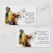 Cooler Sportstädtischer Grunge-modernes Golf Visitenkarte (Vorne/Hinten)