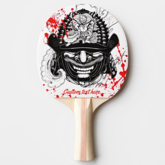 Cooler Spritzer Samurai-Demon-Helm Tattoo Tischtennis Schläger (Vorderseite)