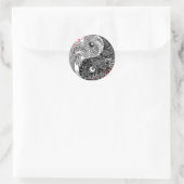 Cooler Spritzer Yin Yang Dragons Tattoo Art Runder Aufkleber (Tasche)