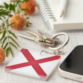 Cooler Staat der Alabama-Flagge Schlüsselanhänger (Vorderseite rechts)