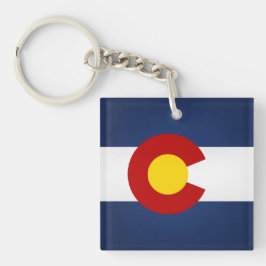 Cooler Staat der Colorado-Flagge Schlüsselanhänger