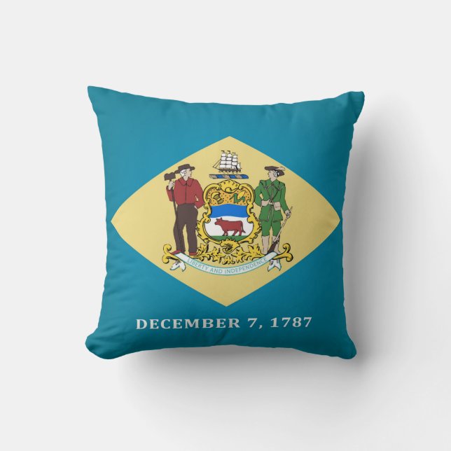 Cooler Staat der Delaware-Flagge Kissen (Vorderseite)