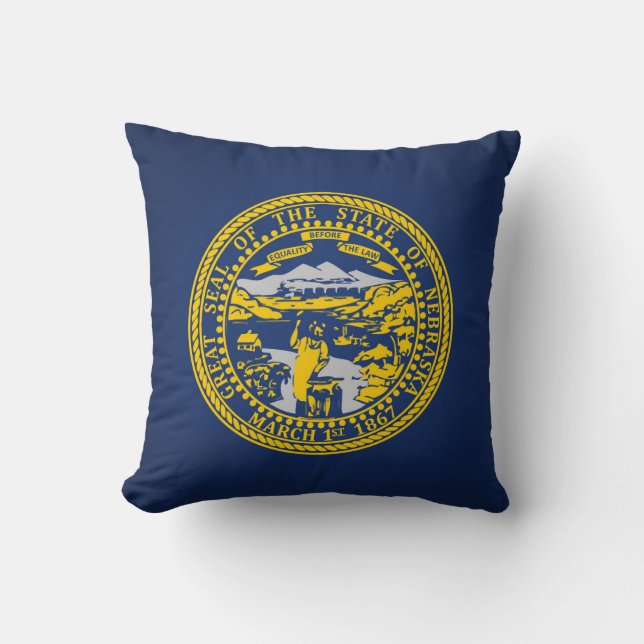 Cooler Staat der Flagge Nebraskas Kissen (Vorderseite)