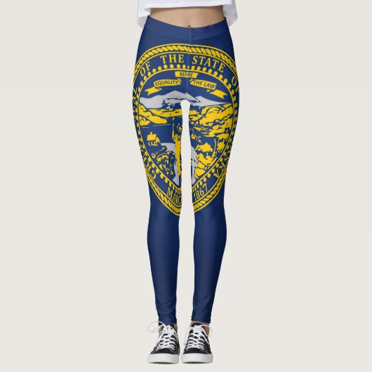 Cooler Staat der Flagge von Nebraska Leggings (Vorderseite)